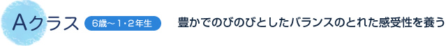 Aクラス 6歳～1・2年生 豊かでのびのびとしたバランスのとれた感受性を養う